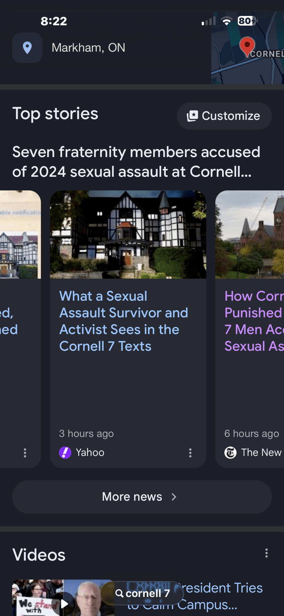 Cornell, Shame