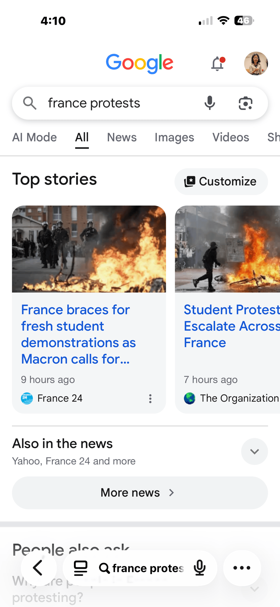 France, Burning